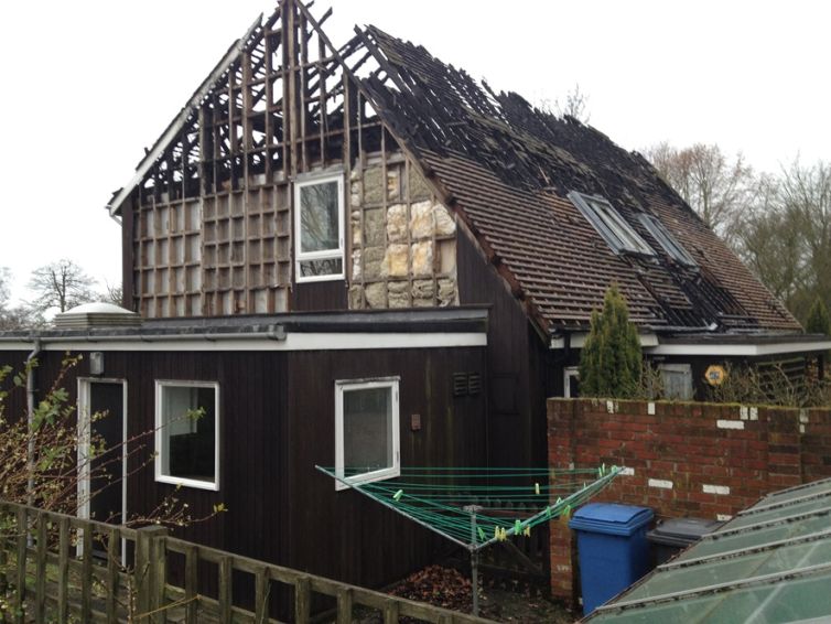 Rebuilding and restyling of existing dwelling severely damaged by fire, East Bergholt, Suffolk.
