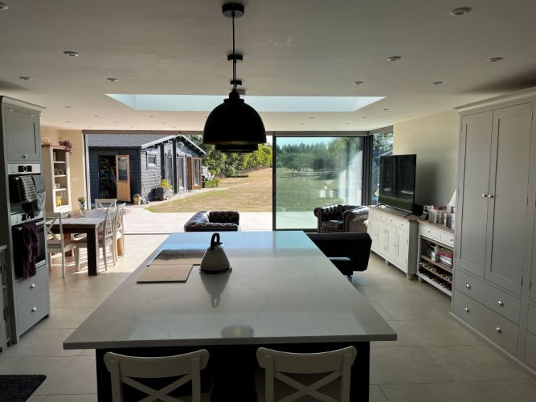 Single storey rear contemporary extension, alterations and outbuildings. Newton, Suffolk