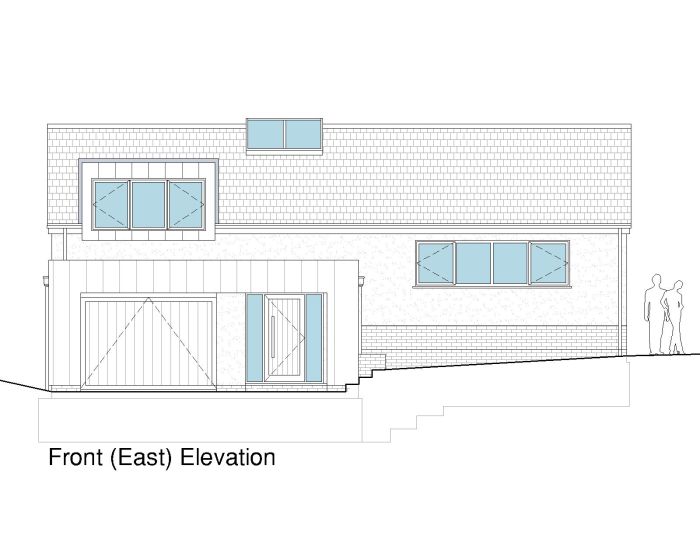 The designed front elevation
